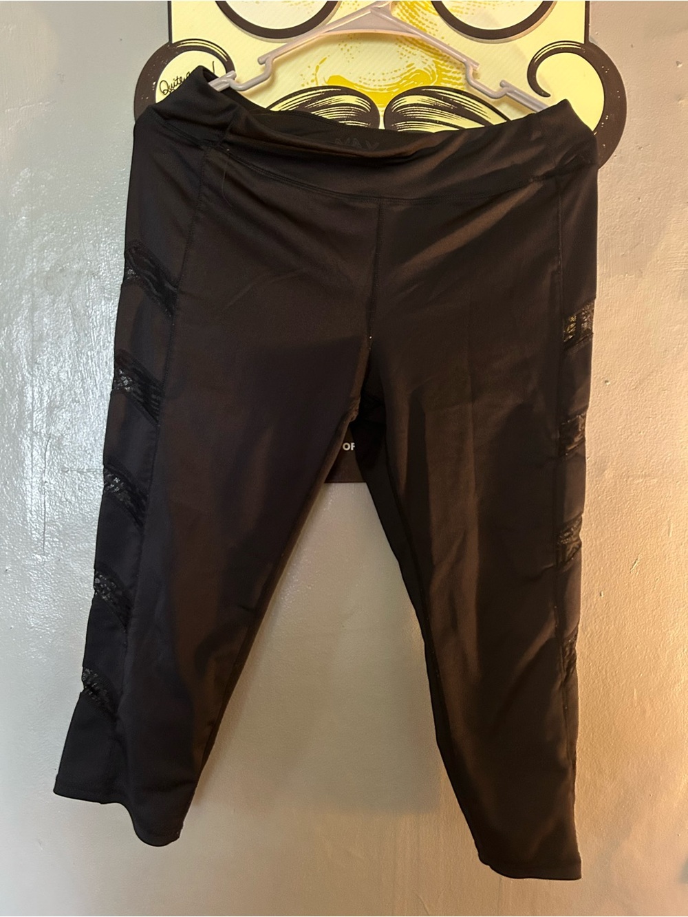 Marc New York Black Capri Jumpsuit Pants with Side Lace Insets